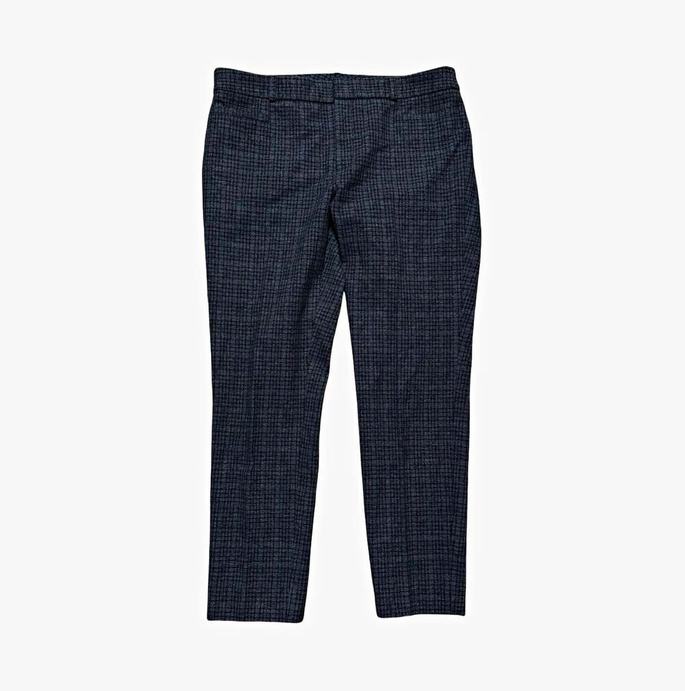 Banana Republic Women Blue Plaid Dress Pants Flat Front Regular Cotton Blend
